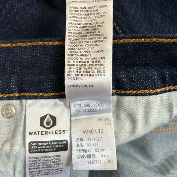 Levi's Men’s 511 Dark Blue Slim Stretch NWT Jeans 40x30 - Picture 8 of 9